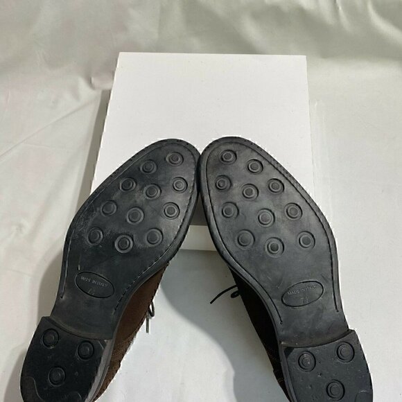 Mario Fagni Mens Brown Leather Round Toe Lace Up Oxford Dress Shoes Size 7.5 - Picture 5 of 9